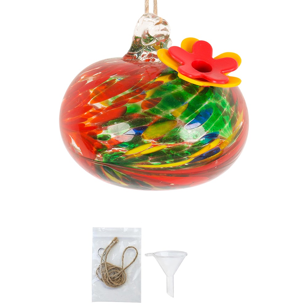 Durable Droplet Shaped Hummingbird Feeder Hanging Glass Ball Bird Automatic Feeder Practical Bird Drinking Fountain For Window: PURPLE