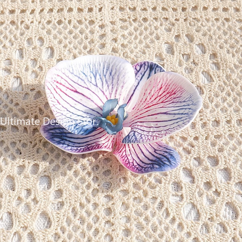 Accesorios para el cabello de novia con orquídeas de algodón y silicona impresos en 3D, recuerdos de boda elegantes, decoraciones de: Azul