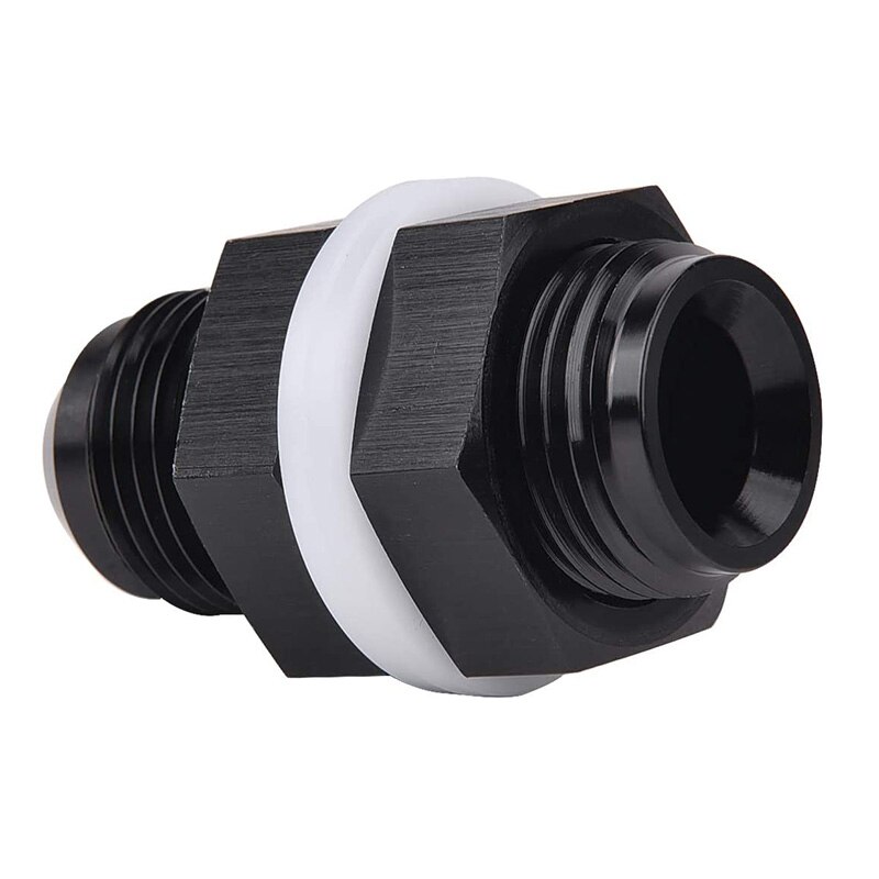 10 AN AN10 Flare Fuel Cell Bulkhead Fitting With Washer BLACK