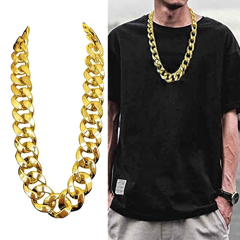 066C Giant Gold Neck Chain Plastic Imitation Gold ... – Grandado