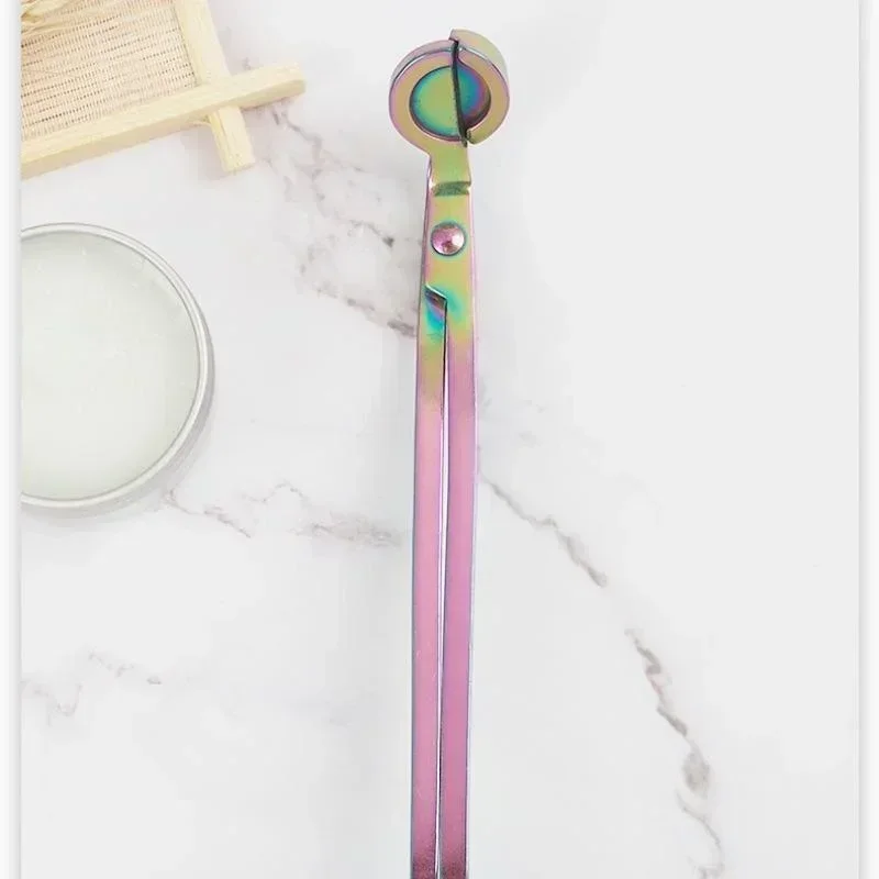 Coupe-mèche de bougie de 18cm, ciseaux en acier inoxydable, coupe-mèche à tête ronde, ciseaux à noyau de bougies, outils faits à la main: plum