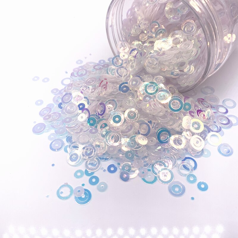 Paillettes multicolores 4-6mm, 15g environ 1200 pièces/paquet, mélange multiple, paillettes colorées, plates, rondes, amples, couture artisanat de mariage, accessoires de vêtement pour femmes: 07