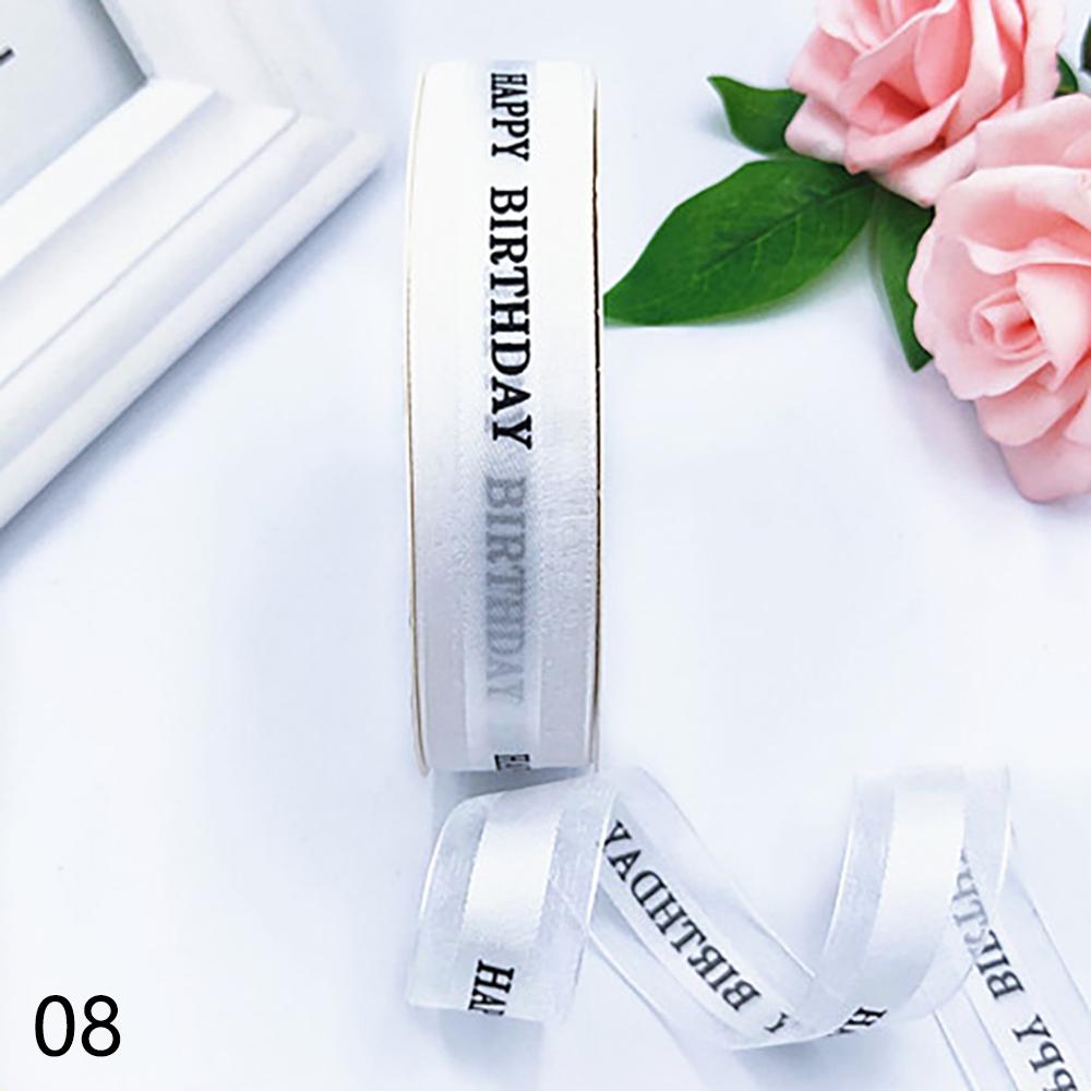 Rubans en Polyester pour décoration de gâteau d'anniversaire, 25mm, décoration de carte de noël pour fête de mariage, bricolage fait à la main, emballage de , rubans décoratifs: WHITE