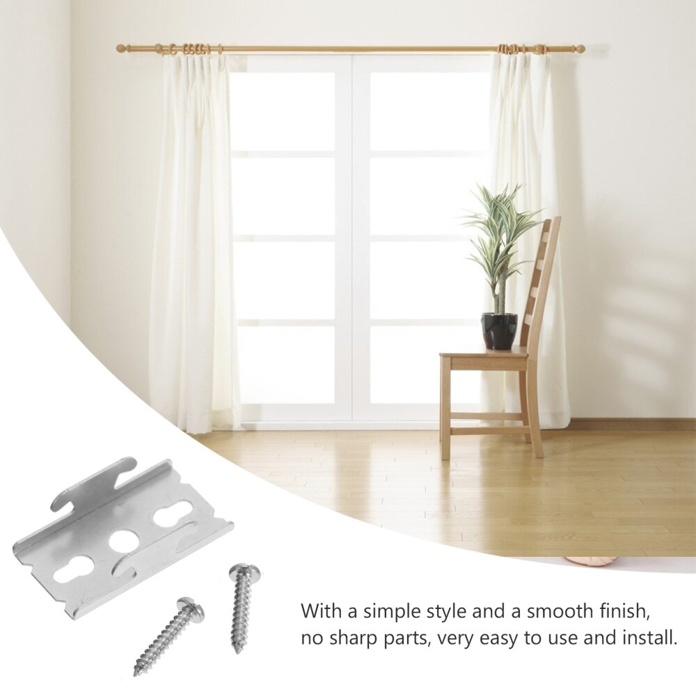 2 sets Iron Curtain Rod Brackets Vintage Window Double Curtain Rod Brackets