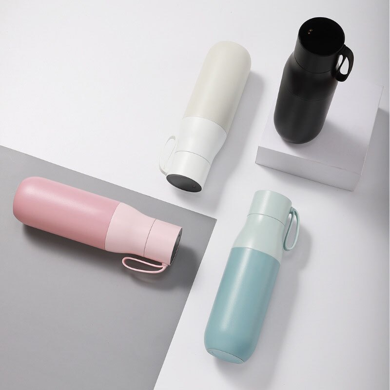 Bouteille Thermos en acier inoxydable de 400ml, Rechargeable par USB, avec affichage de la température, flacon à café sous vide, bouteille d&#39;eau, high-tech