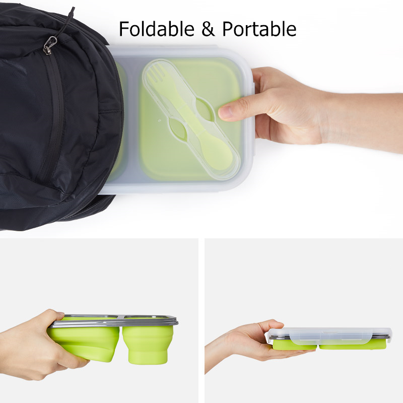 Naturehike Portable Foldable Outdoor Tableware Silicone Collapsible Lunch Box Camping Cutlery Cookware Food Storage Container