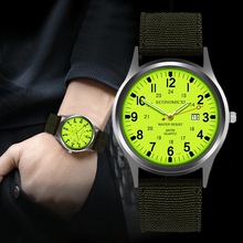 Heren Horloge Nylon Waterdicht Datum Analoge Quartz Horloges Voor Vrienden Mens Eenvoudige Digitale Horloge Relogio Masculino