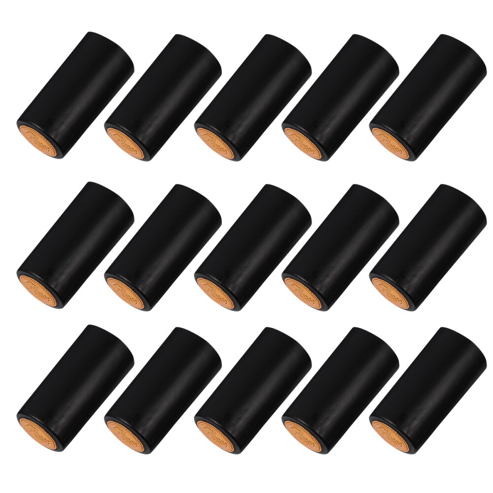 100pcs Heat Shrinkable Cap Bottle Film Bottle Cover Film: Black