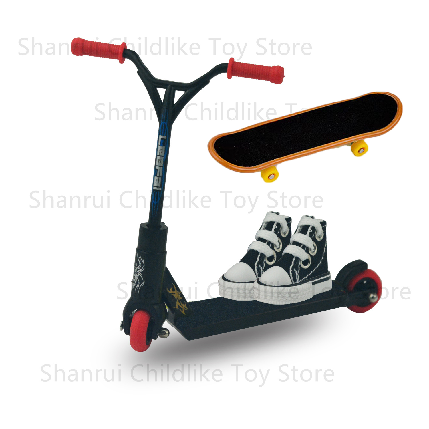 Patinete de dedo de dos ruedas, monopatín de dedo, zapatos de dedo, Mini tela, juguetes educativos para niños, bicicleta de dedo, juguete divertido: Oro