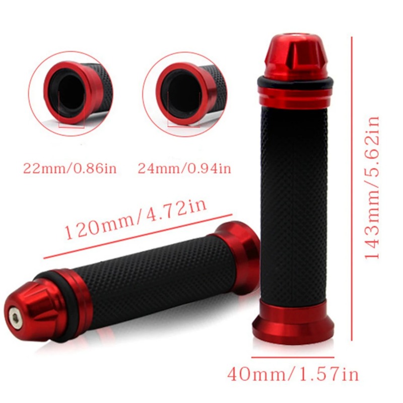 1-Pair Anti-Slip Motorcycle Handle Grips Rubber Bicycle Mountain Bike Comfortable Handlebar Replacement