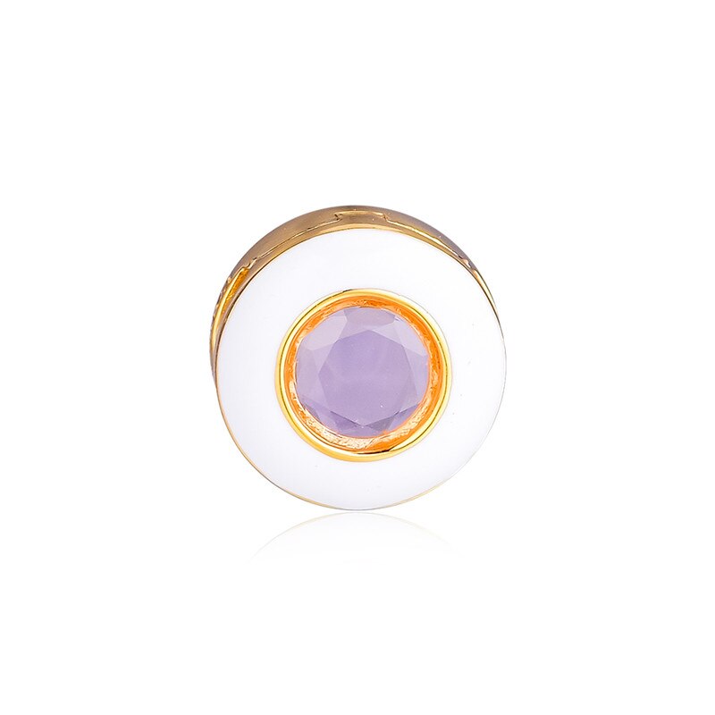 Reflexions Gleaming White Circle Clip Beads for Silver 925 Charms Bracelets Women Reflexions Golden Shine Jewelry Making DIY