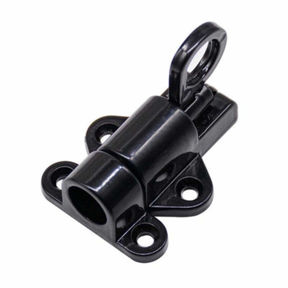 Automatic Latch Lock Aluminum Alloy Window Gate Security Pull Ring Spring Bounce Door Bolt: black