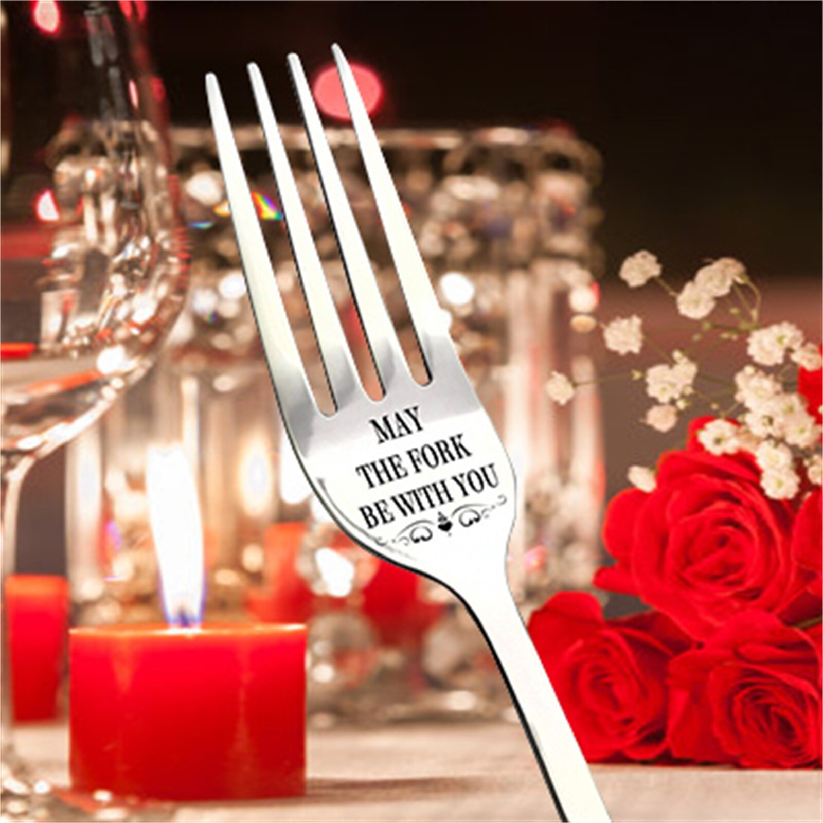 In Stock Engraved Fork Valentine's Day Anniversary Best For Husband Wife And Family Letter Engraved Fork With Box