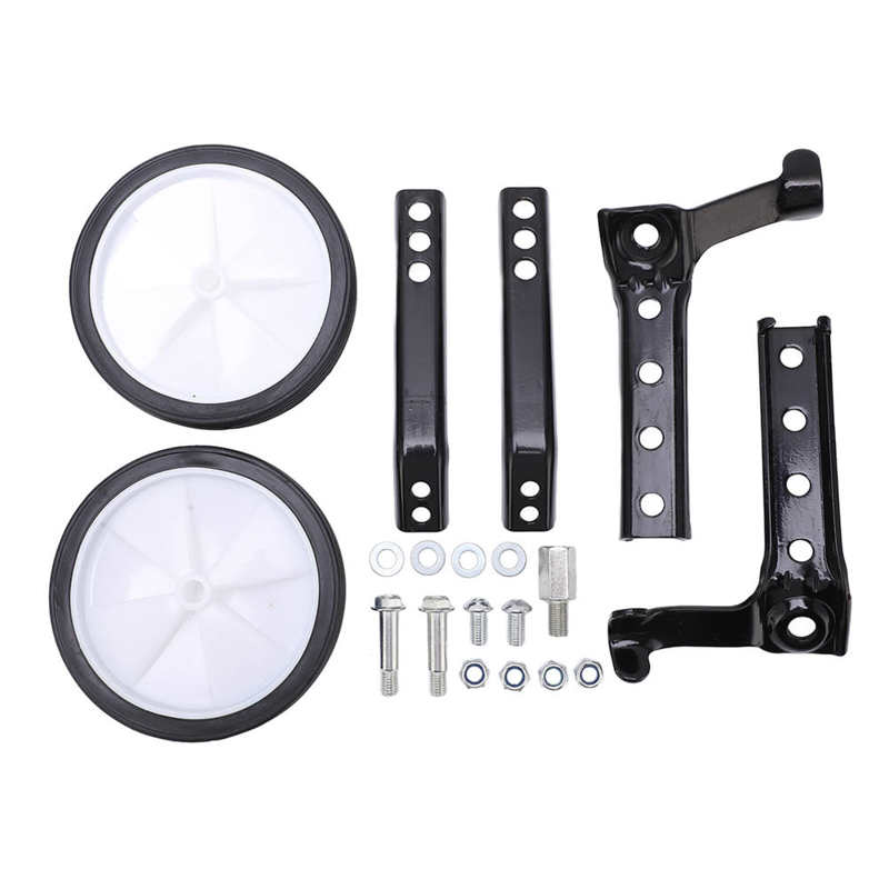 Cycling Training Wheels Stable Compact Structure Steel Frame Heavy Duty Training Wheels 100kg Load Bearing for 18 To 24in: black