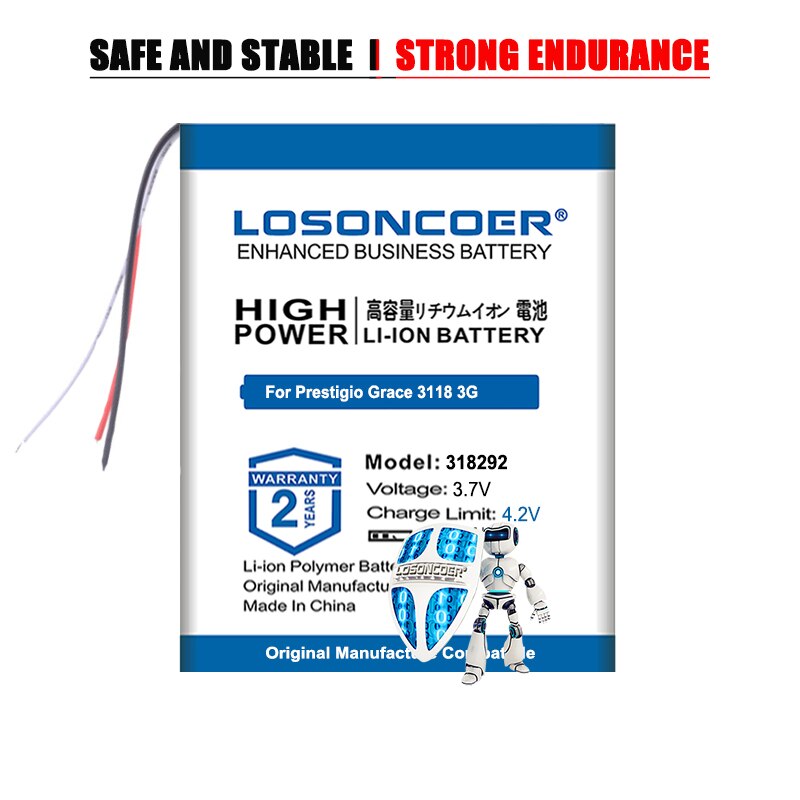 LOSONCOER 5800mAh Tablet Battery - 318292 Replacement for Prestigio Grace 3118 3G PMT3118