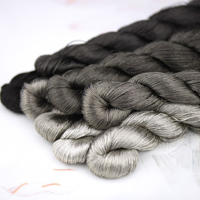 1pcs/400m silk embroidery thread / 100% silk thread /hand embroidery embroider cross stitch/leaden grey/8 pure colors