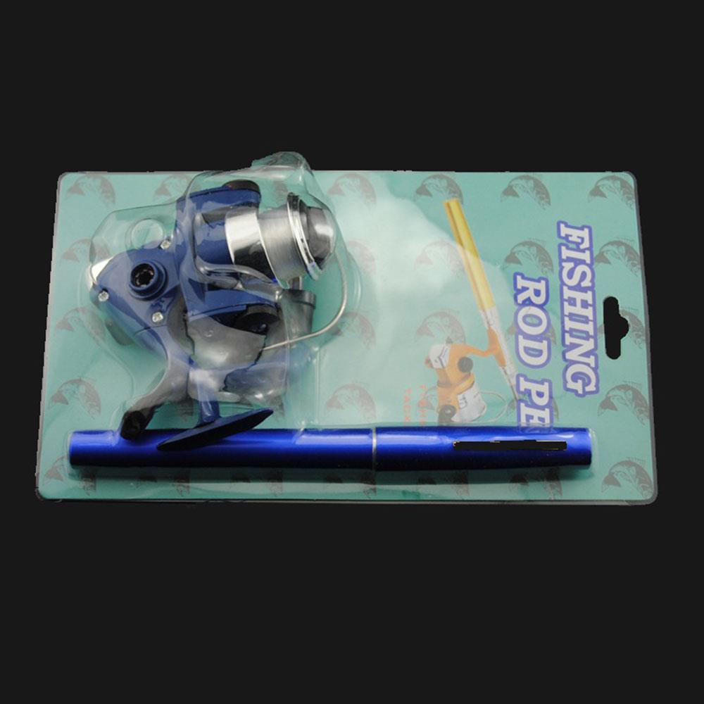 Casting Rod Fishing Reel Fishing Pole Fishing Rod Angling Tool Carbon 5 Color Mini Pen Fish Rod Portable: Blue