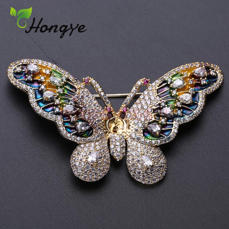 De Lujo hermosa de mariposa broches alfileres de señora hermosa Pin perlas de agua dulce, joyería de boda broche ramo joyas de oro