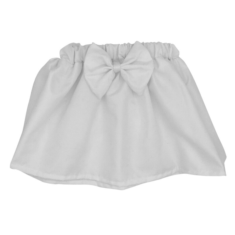 Baby Kid Mini Rok Meisje Leuke Geplooide Pluizige Rok Party Dance Rok Solid Bow Gedrukt Rokken: WHITE