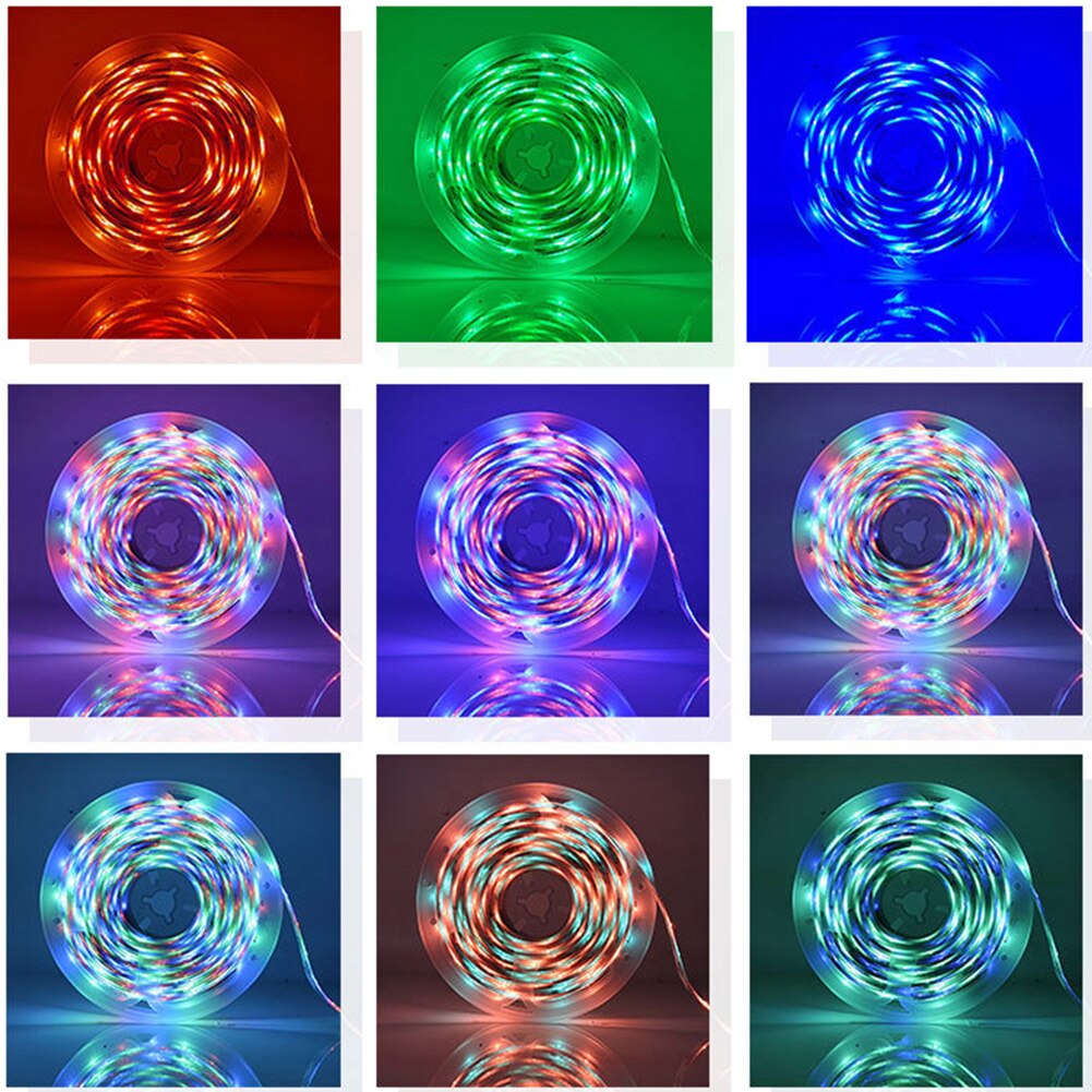5/10/20m SMD 2835 LED Strip Light IP33 RGB Flexible Tape Ribbon Lamp with 12V 44 Keys Remote Controller for Room Decoration
