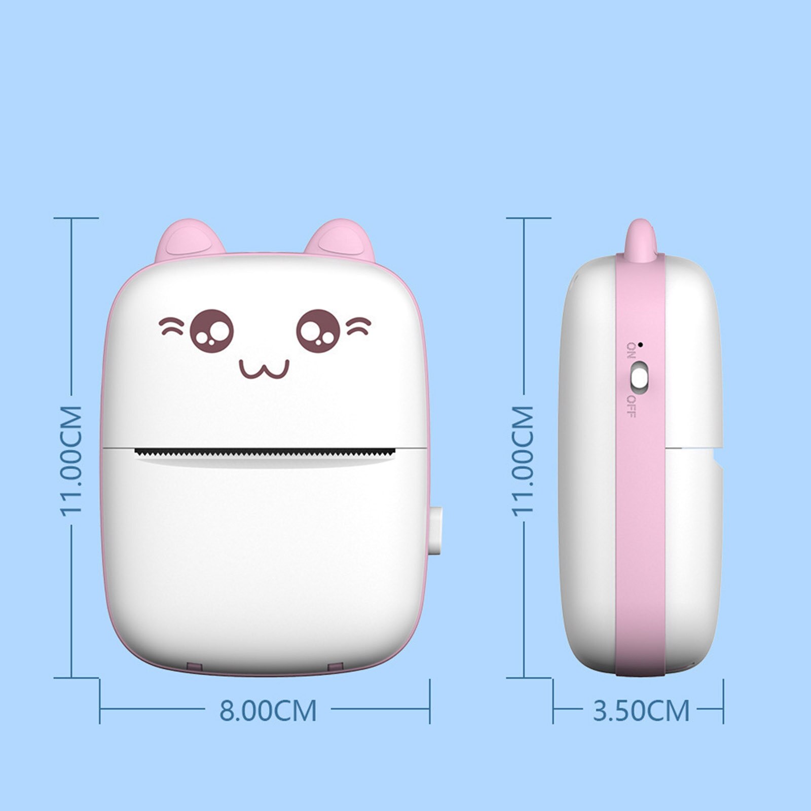 2022 kabellose bluetooth-mini-drucker, tragbarer fotoetikettendrucker, thermodrucker für smartphones mit druckpapier (weiß)