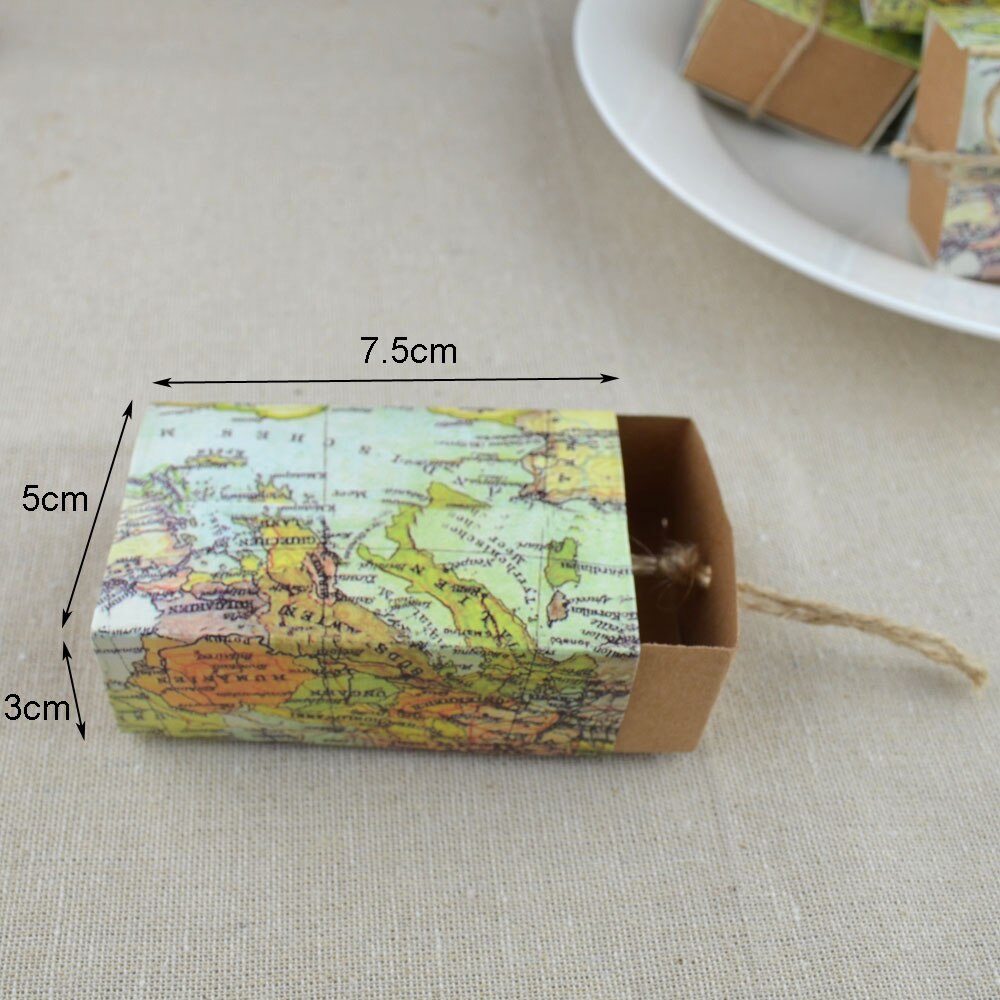 10pcs Office Desk Storage Box Map Pattern Paper Box Desktop Stationery Organizer Holder Office School Supplies: Default Title