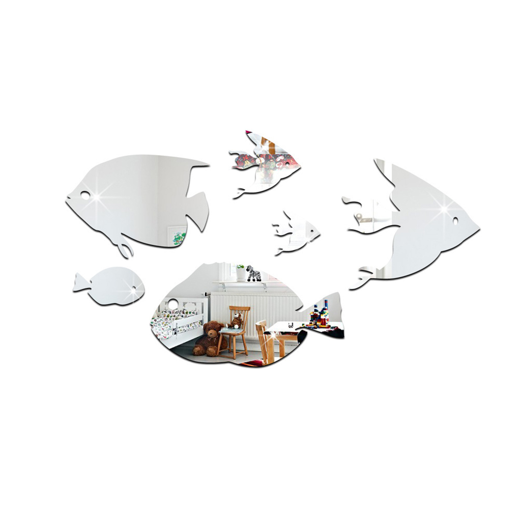 1Set Acrylic Removable Fish Wall Stickers Living Room Bedroom Self-Adhesive Water Resistent Wall Decal Household Wall Decoration: NO. 4