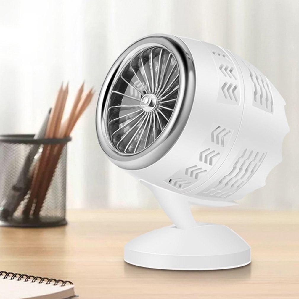 USB double leaf turbo mini fan cute mini fan 2-leaf fan cooling fan for office for home for car use: White