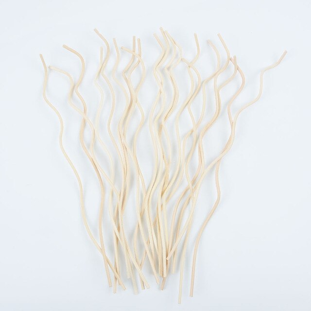 20Pcs Diffuser Stick Long Wavy Rattan Reed Fragrance Diffuser Replacement Refill Air Freshener Stick Accessory home fragrance: light green