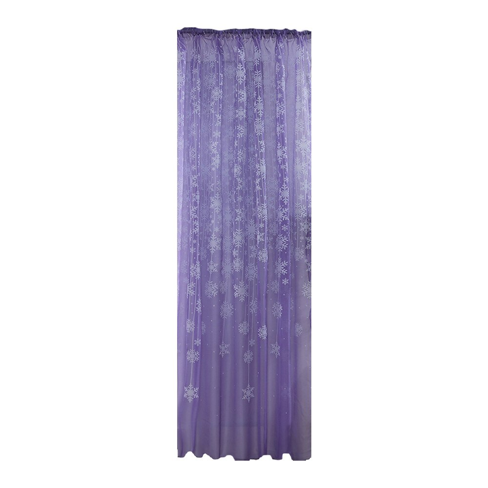 1Pcs Wit Gordijn Stoffen Sheer Sneeuwvlok Borduren Tulle Voor Woonkamer Gordijnen Voor Slaapkamer: Purple