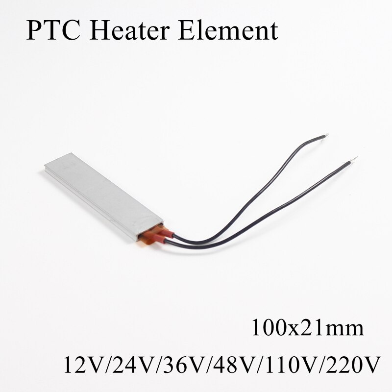 100x21mm 12V 220V PTC Heating Element Constant Thermostat Insulated Thermistor Ceramic Air Heater Plate Fan Heat Film 12 100 220