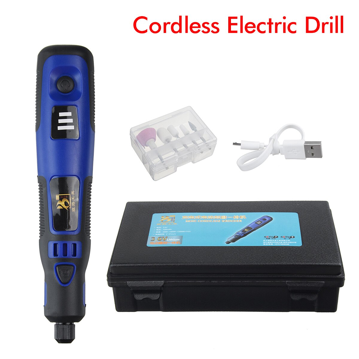 3 Speed Verstelbare Cordless Elektrische Grinder Boor Usb Opladen Roterende Tool Graveren Pen Met 110 /138/188 Accessoires: Electric Drill