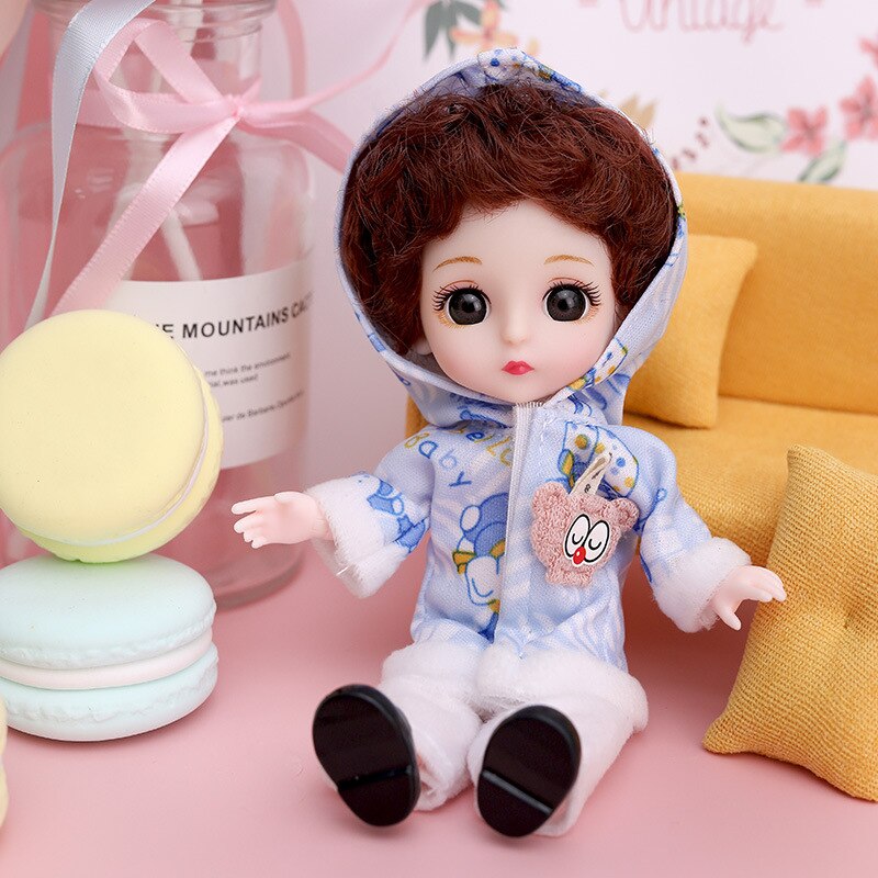 16cm Movable Joints Doll Princess Girl Children Toy Bjd Doll Full Set: 7