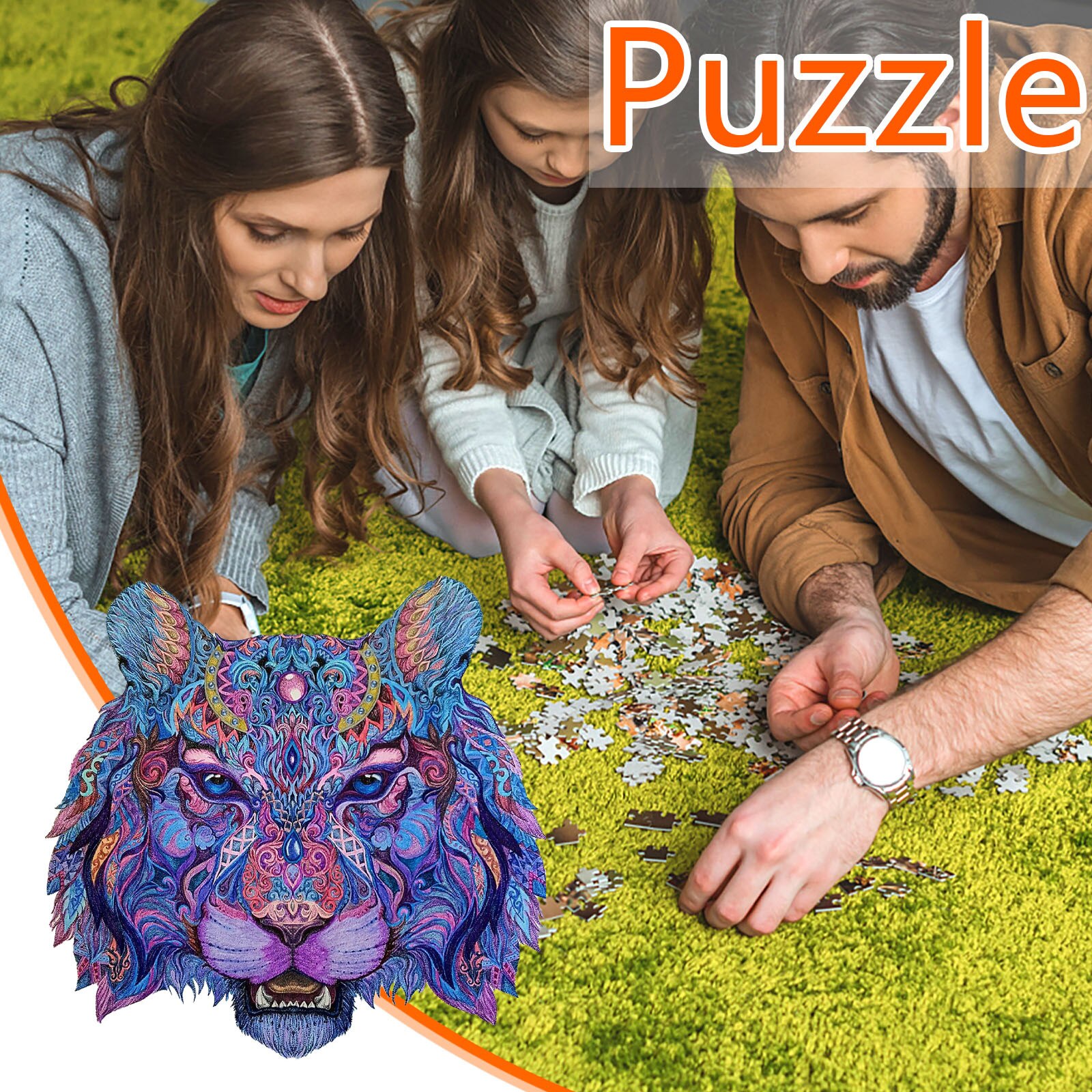 Houten Puzzel Voor Volwassen Unieke Leeuw Wolf Olifant Vorm Stukken Puzzels 3d Houten Speelgoed Voor Kinderen Jigsaw Concentratie Training Speelgoed