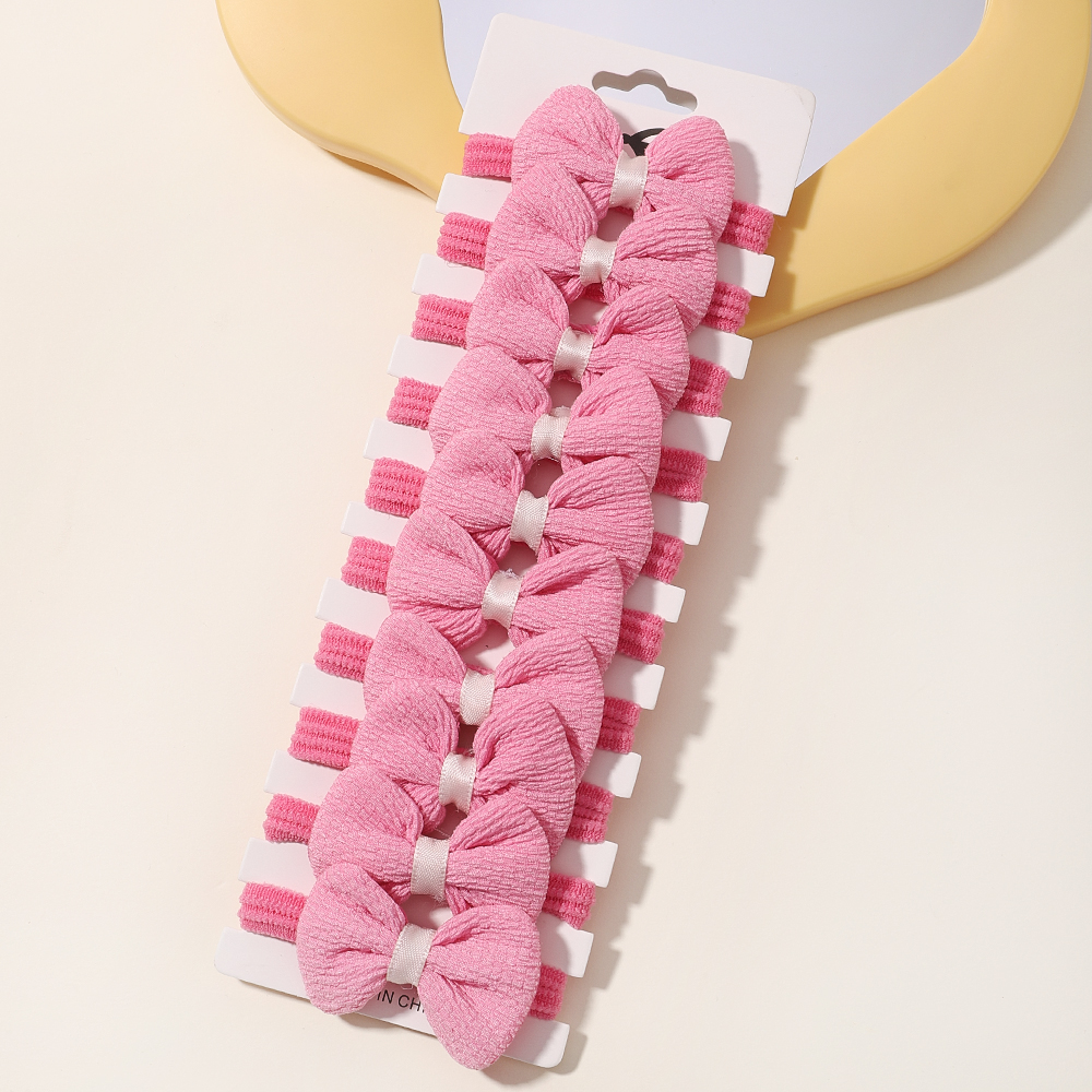 Anneau de cheveux avec nœud doux pour bébés filles, 10 pièces, bandes élastiques en caoutchouc, accessoires pour cheveux pour enfants, cravate, support queue de cheval, coiffure: Rouge