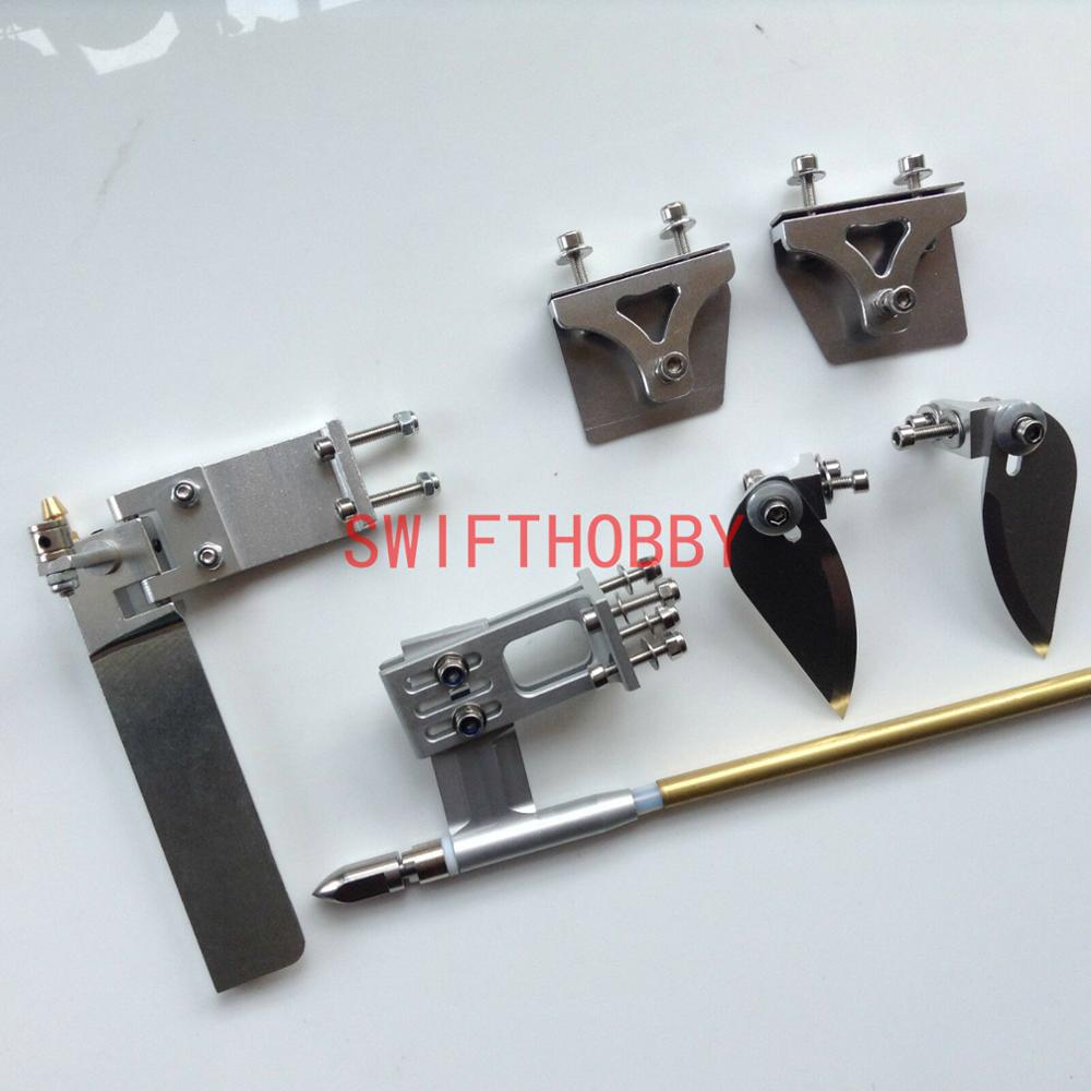Gouvernail 95mm/jambe de force/jeu de câbles 4mm/aileron de virage/onglet de garniture pour bateau électrique nitro rc