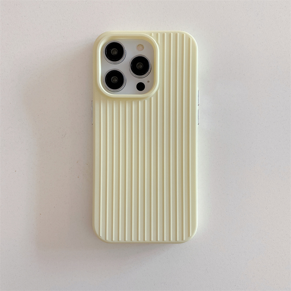 Macaron Cream Solid Color Premium Cute Phone Case For iPhone 15 14 13 12 11 Stylish Stripe Simple Slim Protection Cover