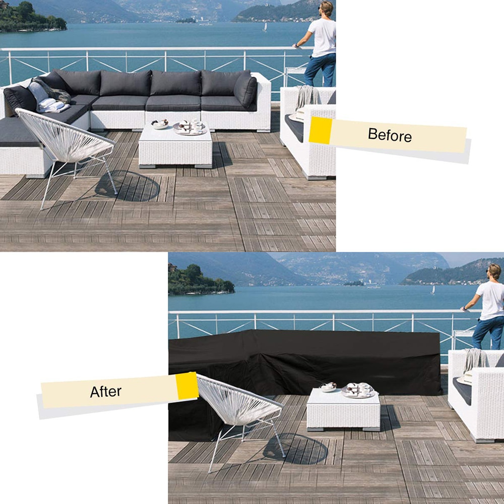 Meubels Regen Beschermhoes Waterdichte L Shape Corner Outdoor Sofa Cover Rotan Patio Tuin All-Purpose Dust Covers D30