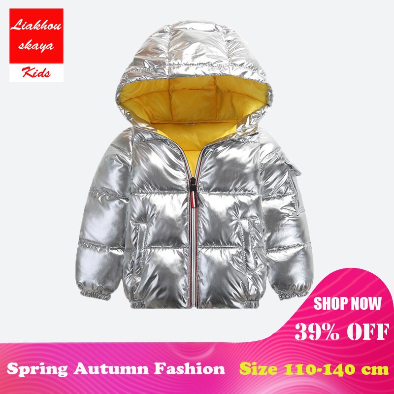 Kinderen Winter Down Jassen Voor Meisjes Kinderen Meisje Zilver Goud Jongens Casual Hooded Bovenkleding & Jas Tiener Parka Kids kleding: Silver Down Coat / 10
