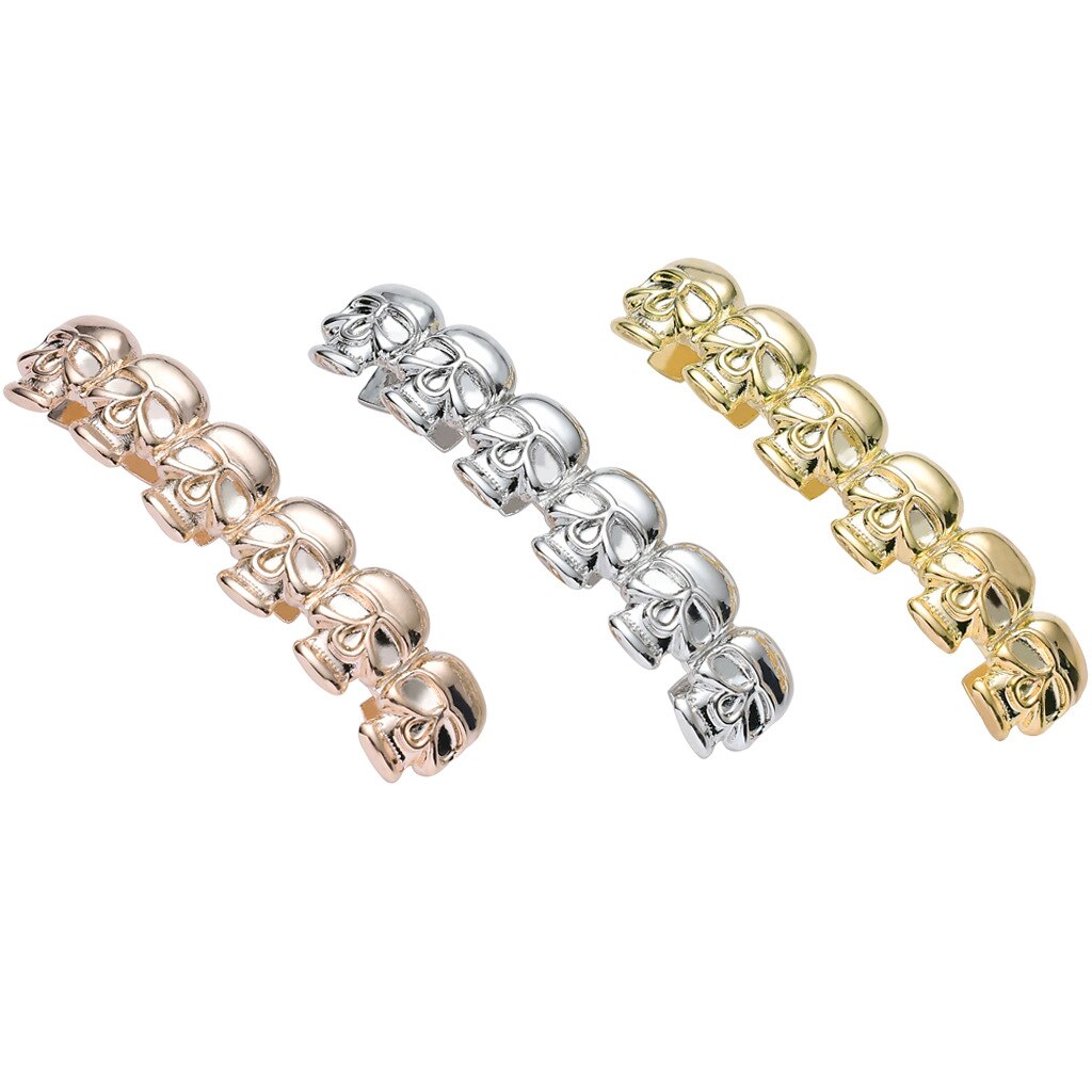 Hip Hop Teeth Grillz Skull Tooth Caps Halloween Vampire Teeth Simple All-match Braces For Unisex Body Jewelry