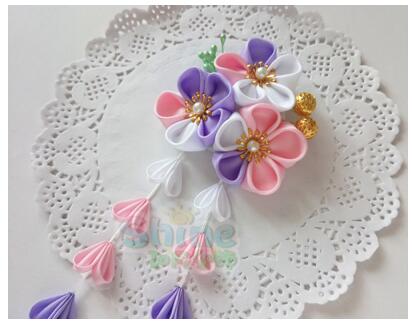 Sakura Kimono Kwasten Haarspeld Vrouw Haaraccessoires Badjas Hoofdtooi Mooie Hand Gemaakt Hoofddeksels: M