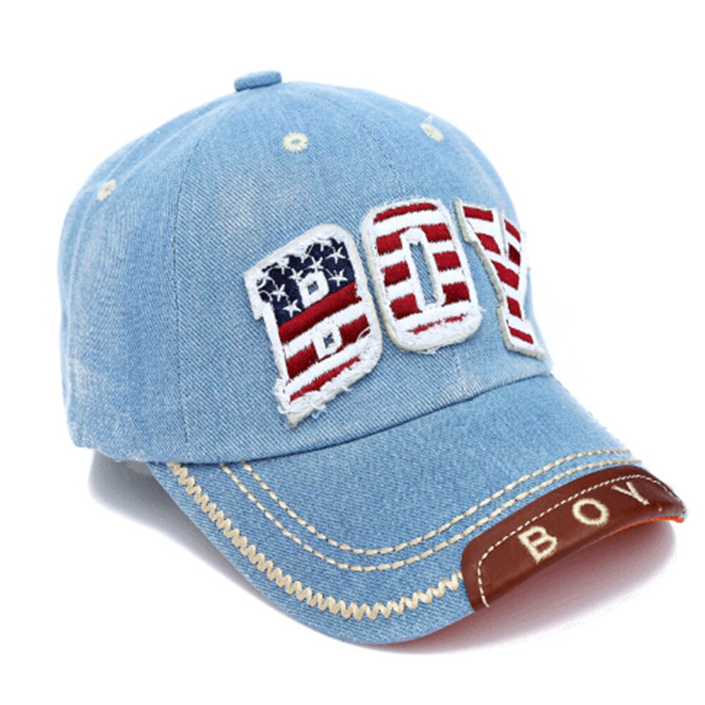 Summer Handsome Boys Baseball Cap Toddler Children Letter Denim Hat Casual Hip Hop Sun Snapback caps 3-8years kids