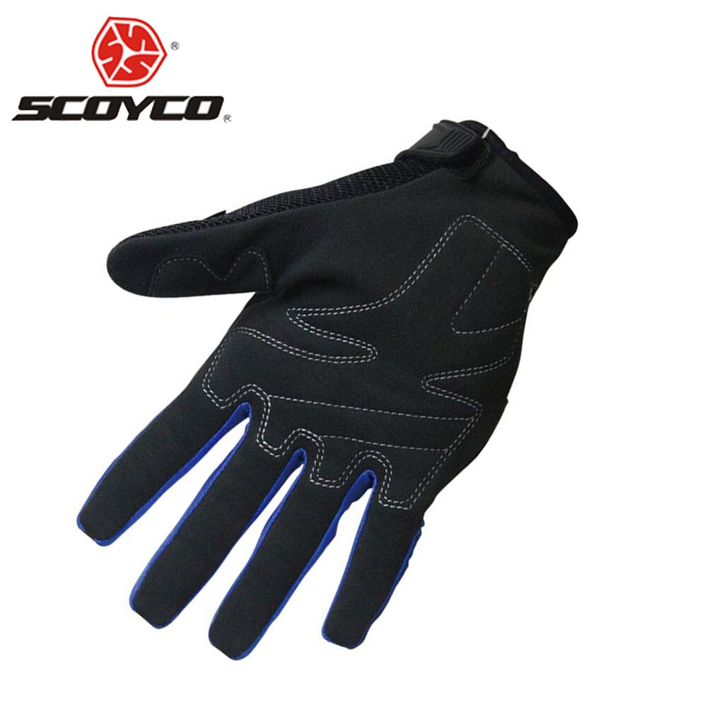 SCOYCO Motorcycle Gloves Full Finger Moto Gloves Outdoor Sports Riding Guantes Breathable Mesh Motocross Off-Road Racing Gloves