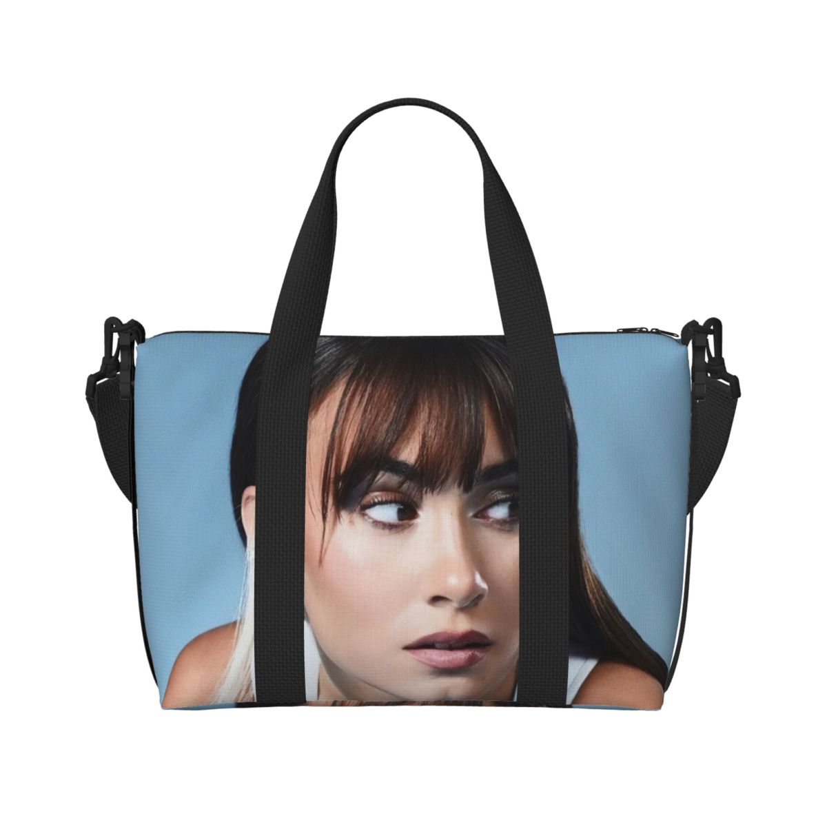 Brugerdefineret skønhed aitanas tote taske til kvinder stor kapacitet spansk sanger gym strand rejsetasker: Guld