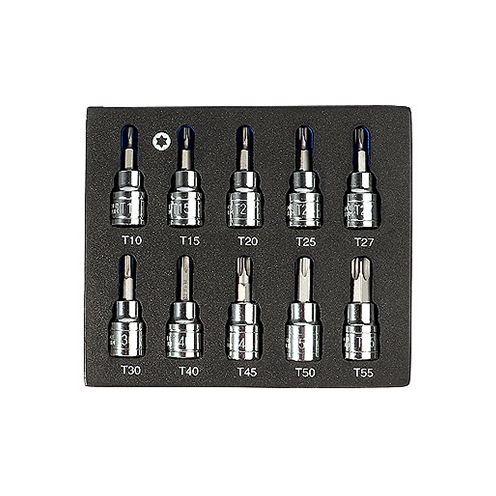 10pcs 3/8-inch Torx Bit Socket Set T10-15-20-25-27-30-40-45-50-55 CRV Bits