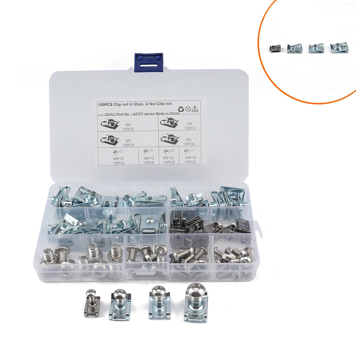 100pcs Box-Clip Nut/B-Type Reed Nut Nut/Cassette Self-Tapping Nut/Shrapnel Nut/: Default Title