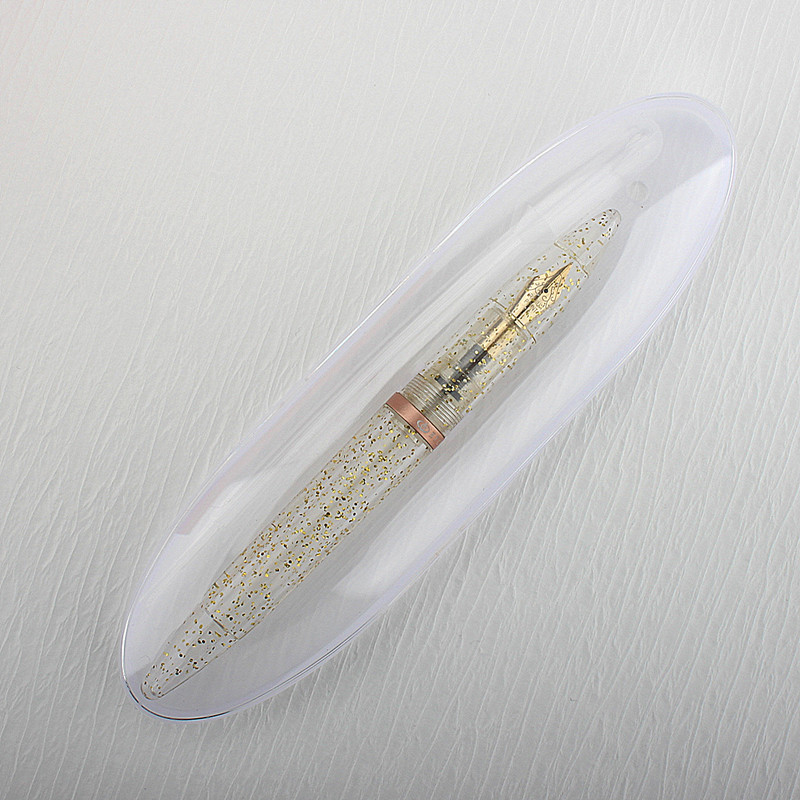 Nowe pióro wieczne Przezroczysta zakraplaczka EF F M Stalówki Pióro atramentowe Biuro szkolne Długopisy robić pisania Prezenty świąteczne z oryginalnym pudełkiem: czarny / MF