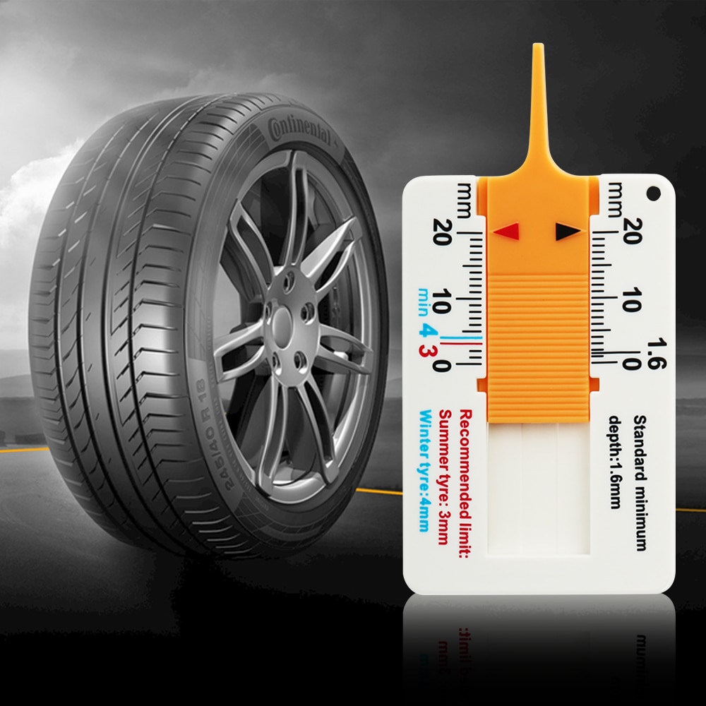 Medidor de profundidad de la banda de rodadura del neumático del coche, herramienta de medición de 0-20mm, para motocicleta, remolque, furgoneta