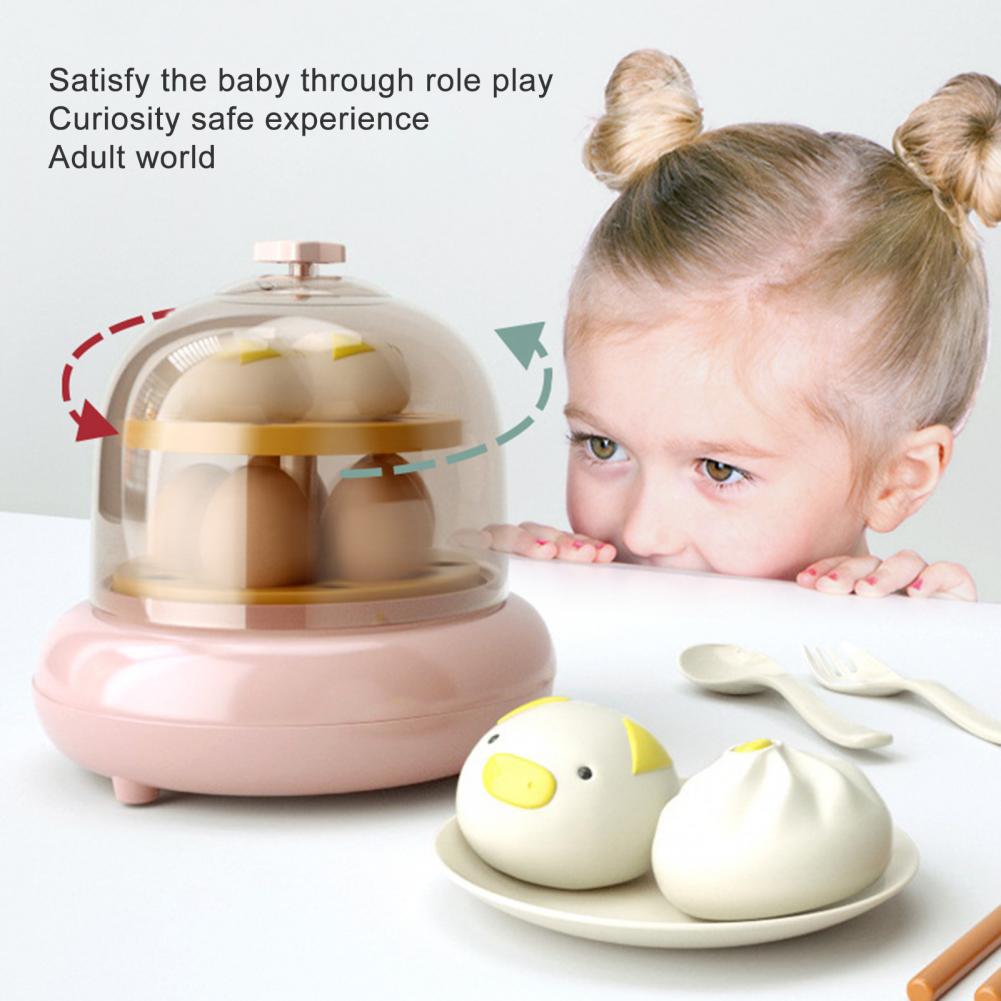 Hardboiled egg maker toy for intellectual development, pretend play egg kettle steamer toy with music and light for children