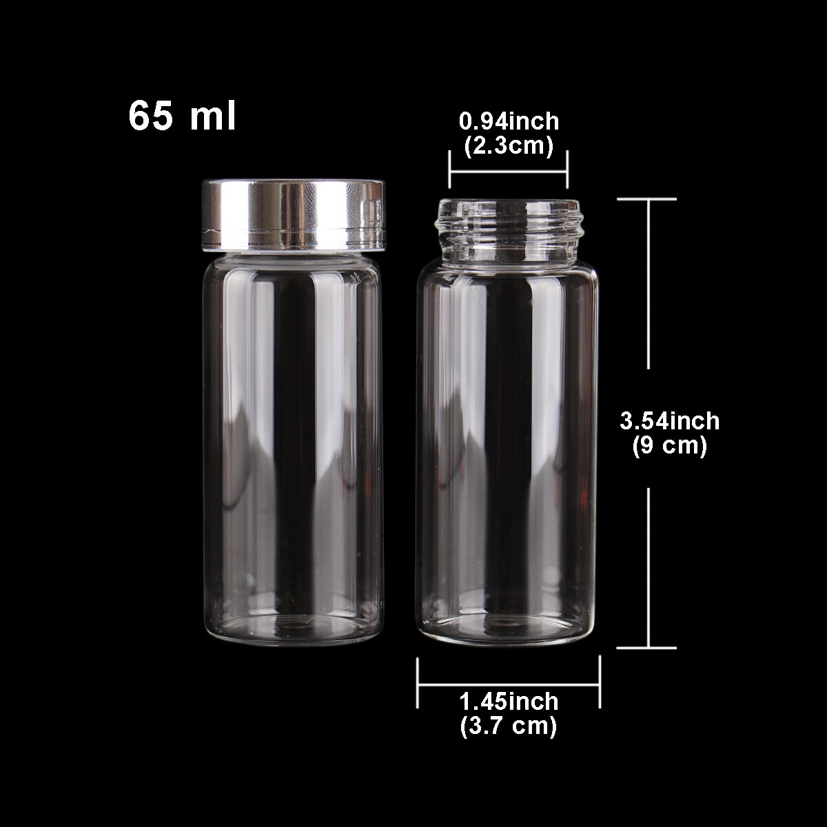 Frasco De Vidrio 60 Ml Con Tapa | Botella Para Muestras | Portátil Y A Prueba De Fugas